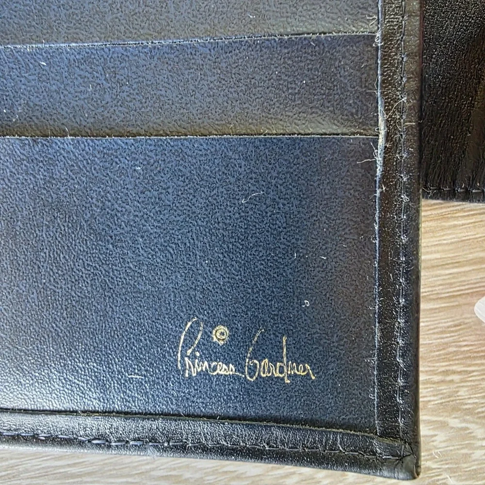Vintage Princess Gardner Wallet Blue‎ Full Grain Leather